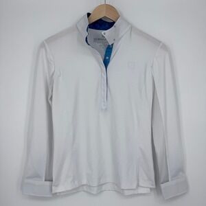 Romfh Equestrian Womens XL White Chill Factor Long Sleeve Show Shirt Top *FLAW